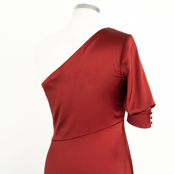 Kay Unger Izabella One Shoulder Gown Red Size 6 - Picture 13 of 15